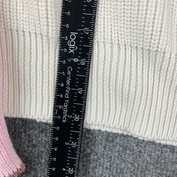 INDEE Girls Knit Sweater Size 14Y Ivory Multicolor Striped Made in Italy Color - Picture 2 of 7